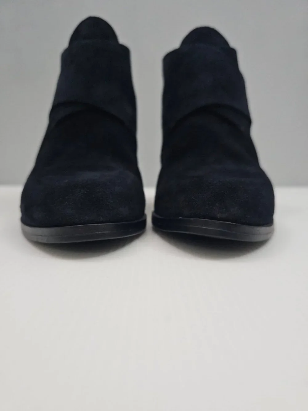 Eileen Fisher Trail Black Suede Ankle Boot Block Heel Fall Western Womens 9